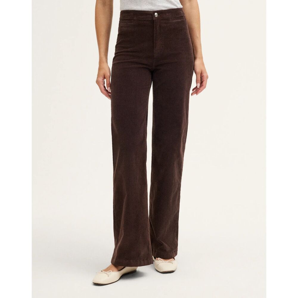 Madewell Emmett Wide-Leg Pant Brown Corduroy Size 27